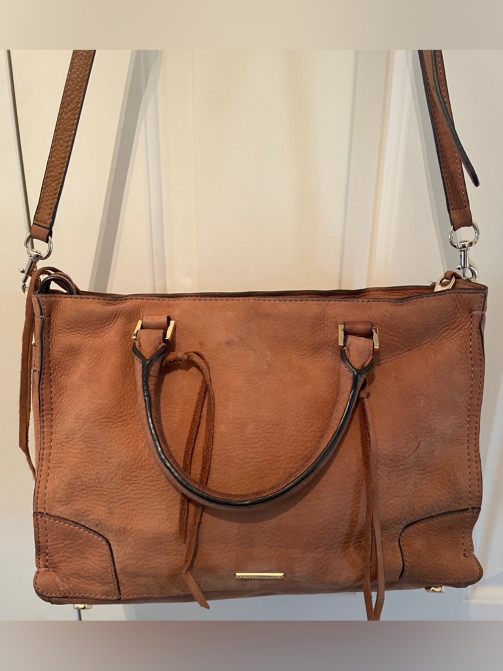 Rebecca Minkoff Brown Leather Satchel with Handles- crossbody attachment - Picture 9 of 15